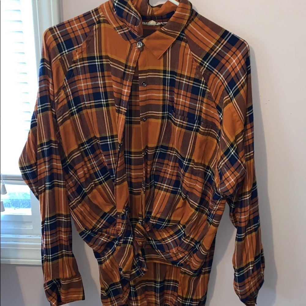 Flannel tied crop